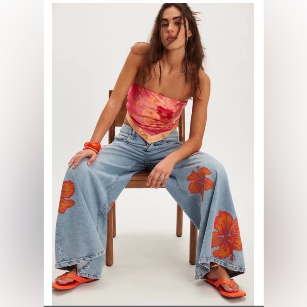 FREE PEOPLE x We The Free Palisades Wide-Leg Jeans size 26 - Picture 2 of 12